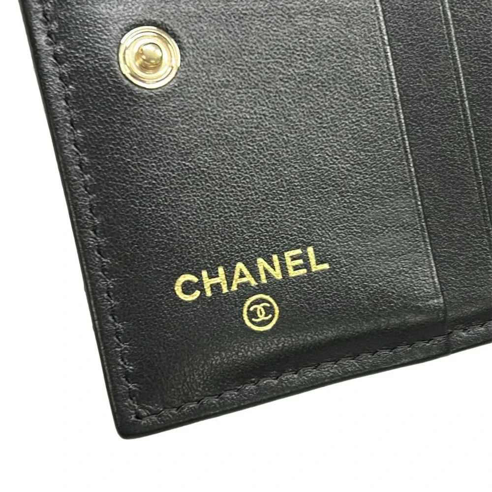 Chanel Matelasse Small Wallet Bifold Wallet AP40858 Black Gold